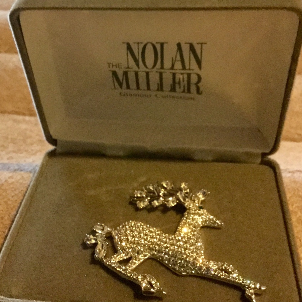 Nolan Miller Pave Reindeer Pin!!  NWOT